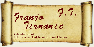 Franjo Tirnanić vizit kartica